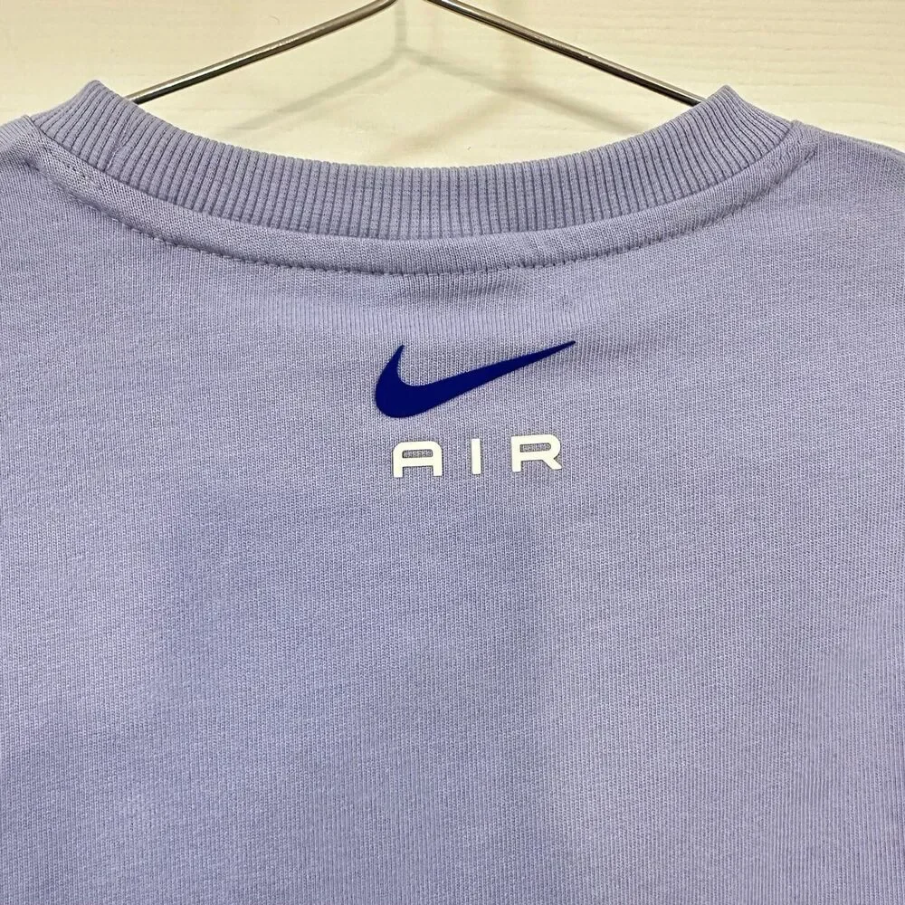 Nike Air Girls Long Sleeve Crew Neck Sweatshirt Top Purple Blue Large